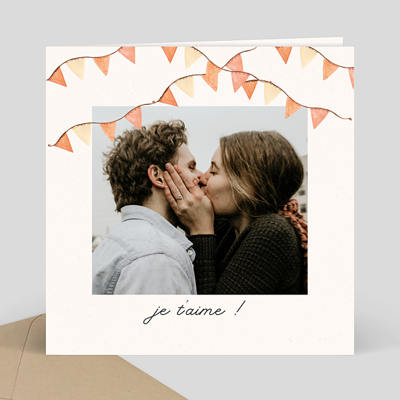 Carte d'Amour Fanions colorés