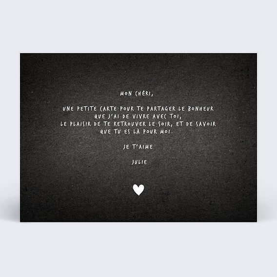 Carte d'amour Photomaton Ardoise Verso