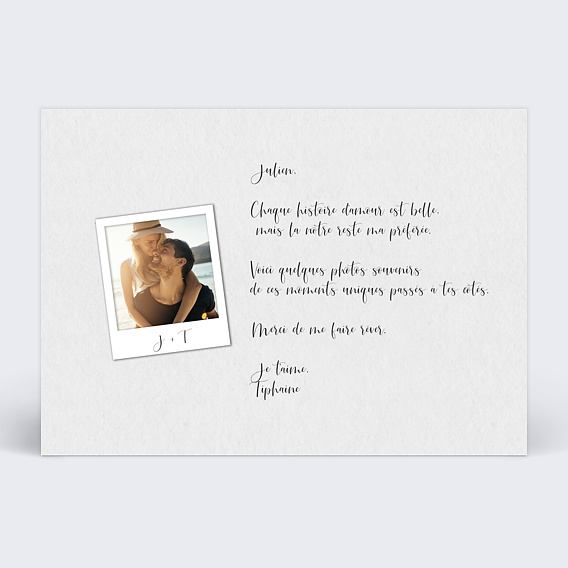 Carte d'amour Photomaton Verso
