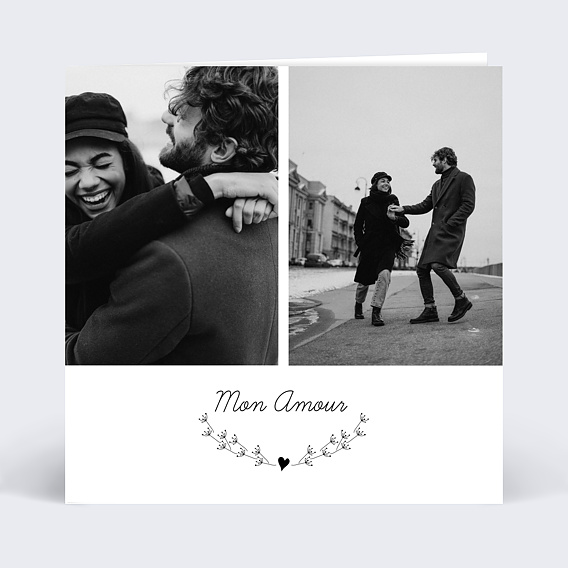 Carte d'amour Coeur Bucolique Recto