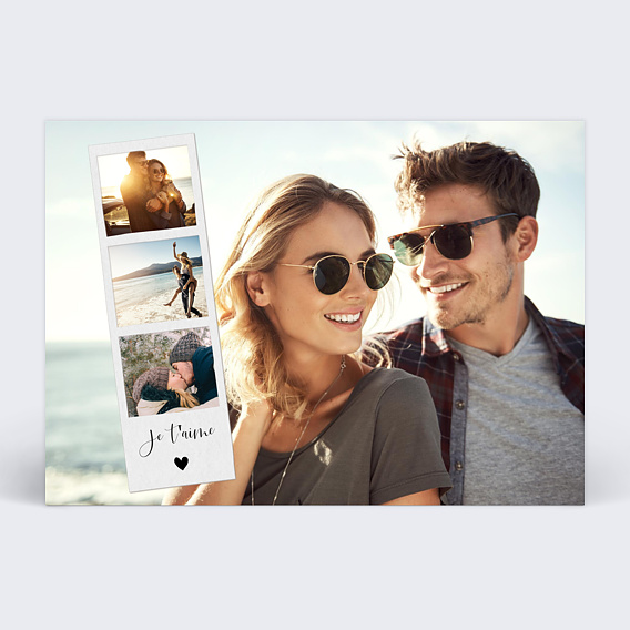 Carte d'amour Photomaton Recto