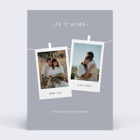 Carte d'amour Epingles Recto