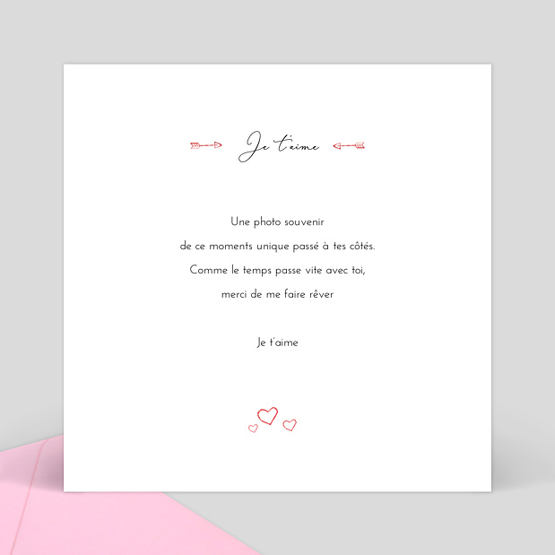 Carte d'Amour De tout coeur Verso