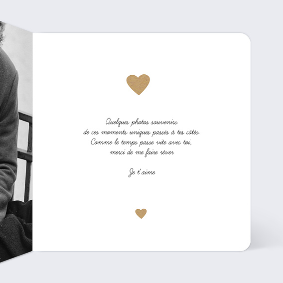 Carte d'amour Coeur Intérieur Droit