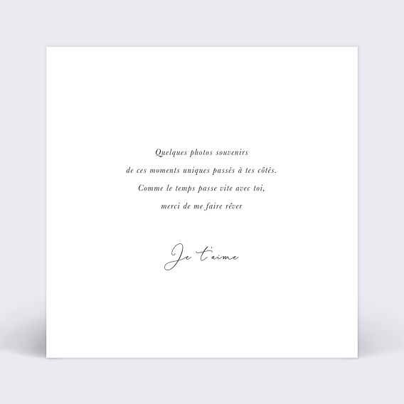 Carte d'amour Polaroïd Verso