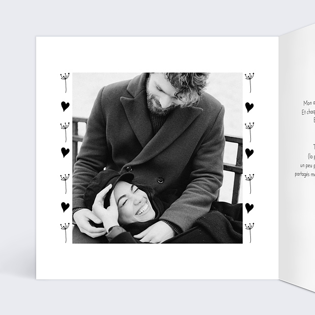 Carte d'Amour Coeur Bucolique Intérieur Gauche