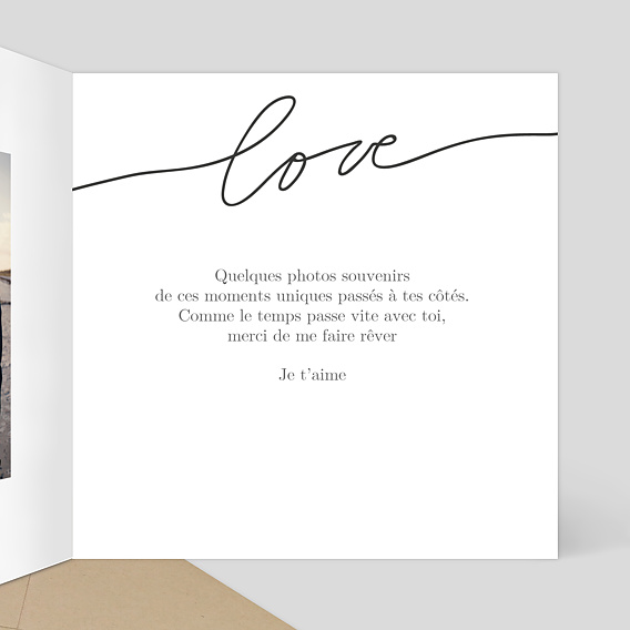 Carte d'amour Love Intérieur Droit