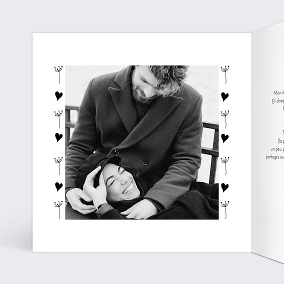 Carte d'amour Coeur Bucolique Intérieur Gauche