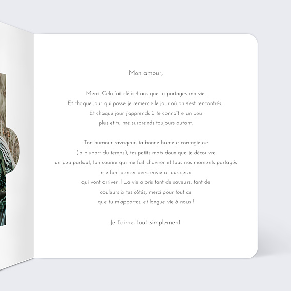 Carte d'amour Puzzle Intérieur Droit