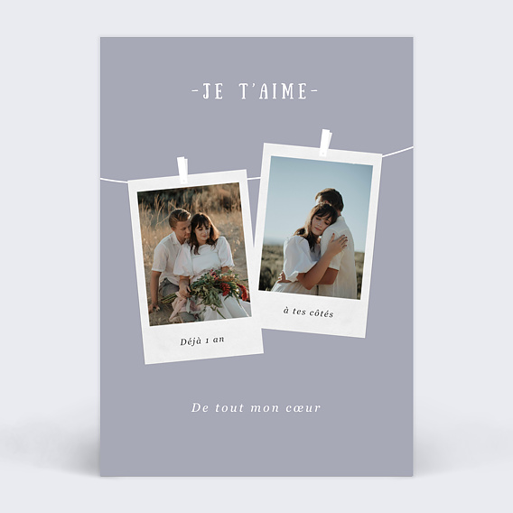 Carte d'amour Epingles Recto