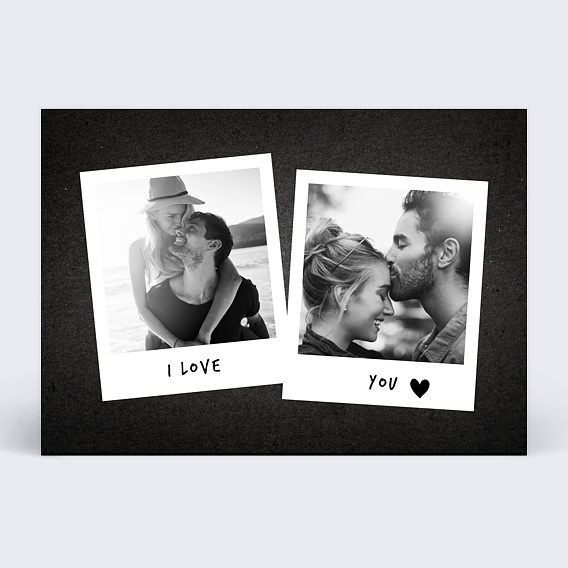 Carte d'amour Photomaton Ardoise Recto