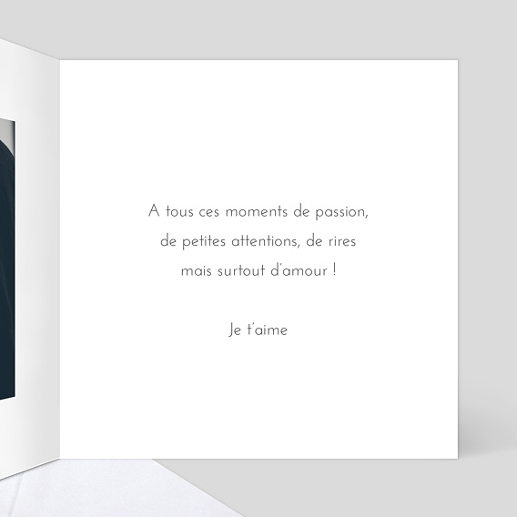 Carte d'amour Coeur Fleuri Intérieur Droit