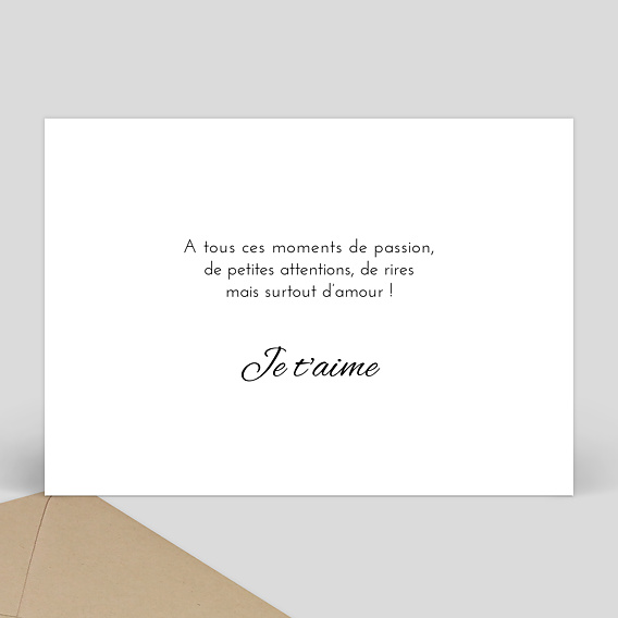 Carte d'amour Sobre et Jolie Verso