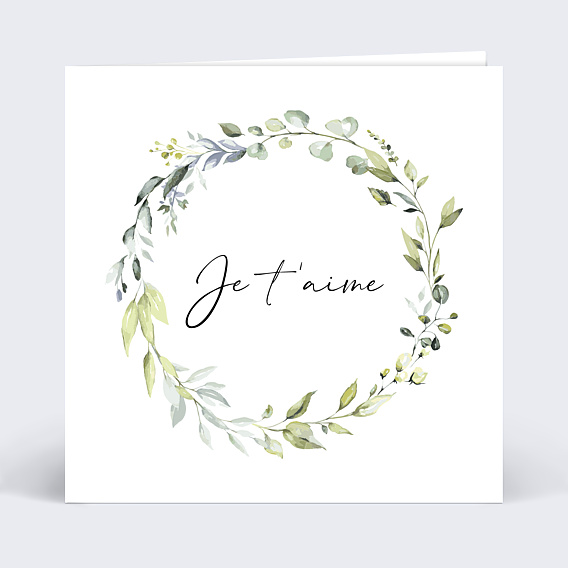 Carte d'amour Couronne de Feuilles