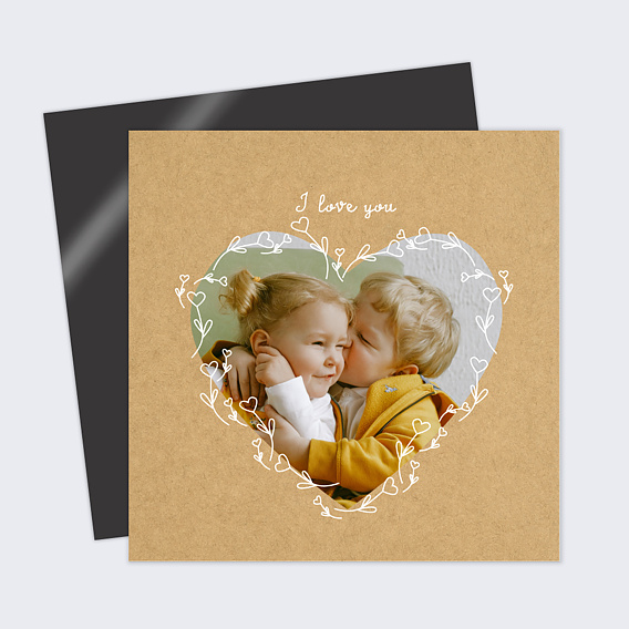 Carte d'amour Coeur Fleuri