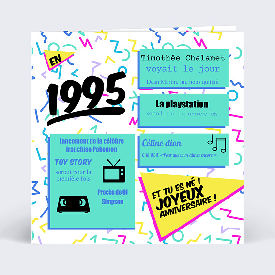 Carte Anniversaire Années 90