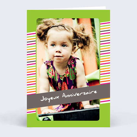 Anniversaire Enfant Anniversaire bariolé vert