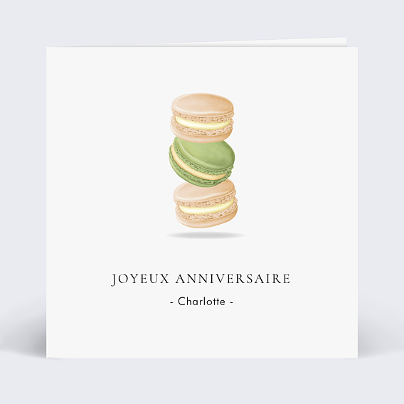 Carte anniversaire adulte Macaron