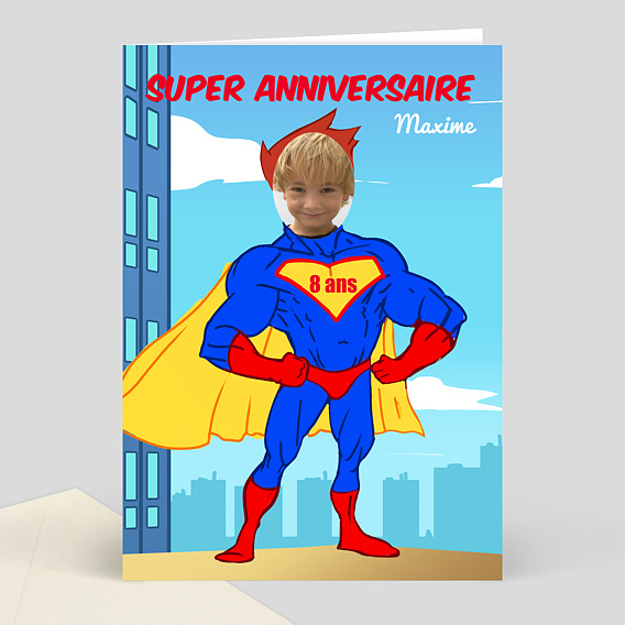 Carte Anniversaire enfant Superman �ge Modifiable