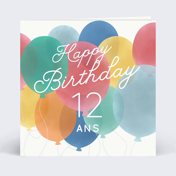 Carte Anniversaire enfant Balloons