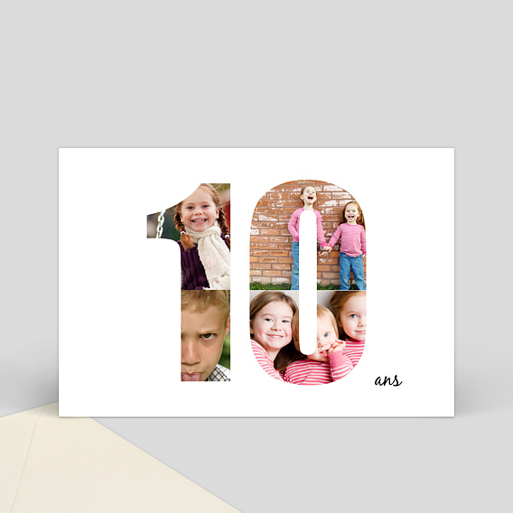 Invitation Anniversaire Enfant Carte anniversaire 10 ans