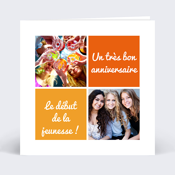 Anniversaire Adulte Carte anniversaire carrés oranges