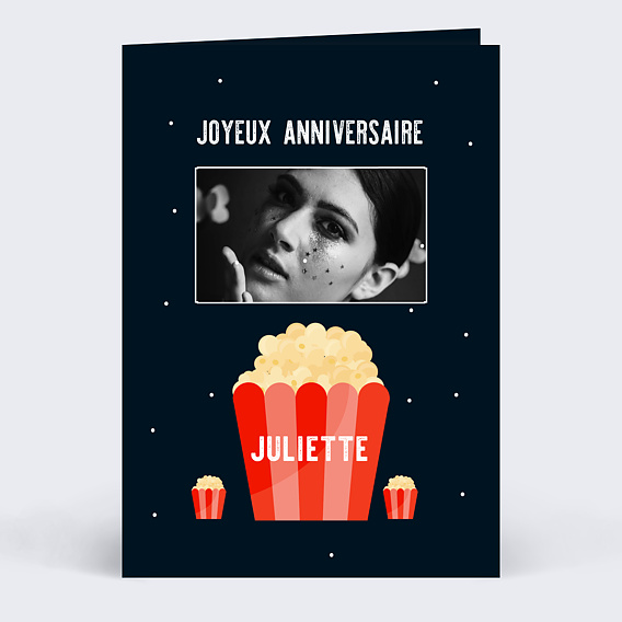 Carte Anniversaire Theme Cinema Popcarte