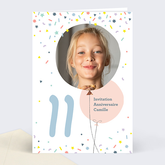 Invitation Anniversaire Enfant 11 Ans Popcarte