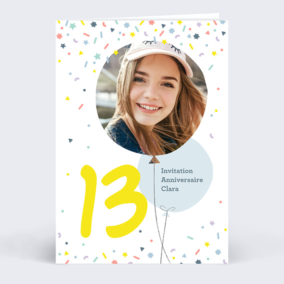 Invitation anniversaire enfant 13 ans