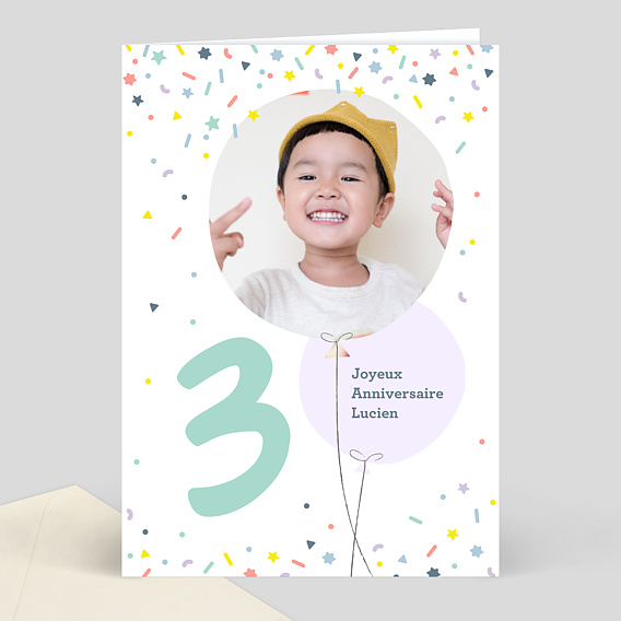 carte anniversaire fille 3 ans Carte D Anniversaire Enfant 3 Ans Souhait carte anniversaire fille 3 ans