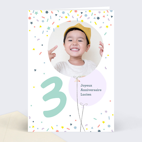 carte anniversaire fille 3 ans Carte D Anniversaire Enfant 3 Ans Souhait carte anniversaire fille 3 ans