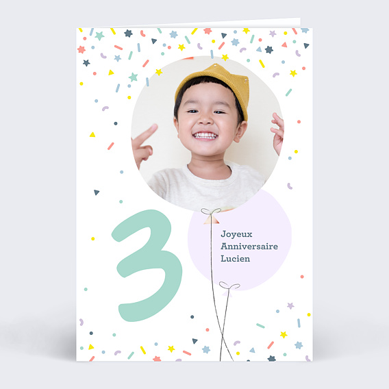 Carte Anniversaire enfant 3 ans