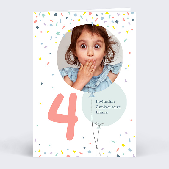 Invitation Anniversaire Enfant 4 Ans Popcarte