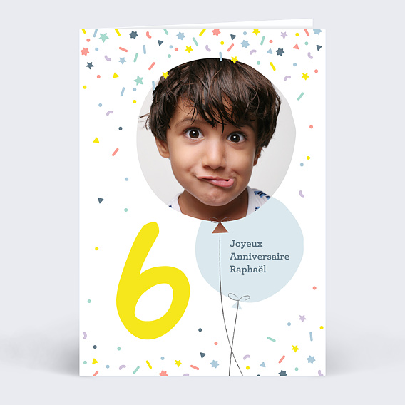 Carte Anniversaire 6 Ans Popcarte