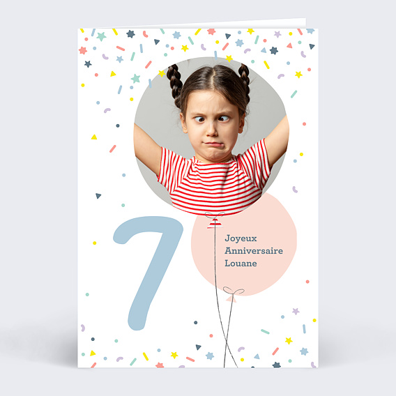 Carte anniversaire enfant 7 ans