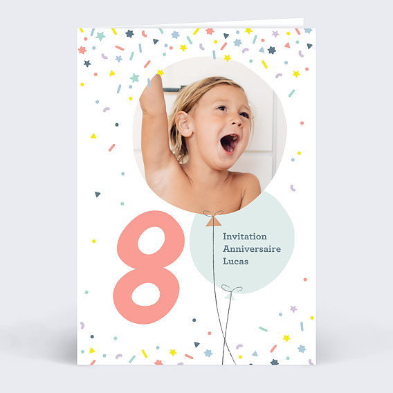 Invitation Anniversaire Enfant 8 Ans Popcarte