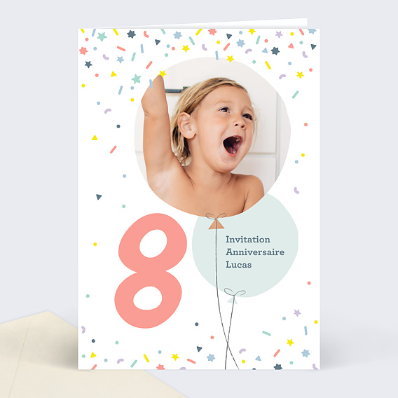 Invitation Anniversaire Enfant 8 Ans Popcarte