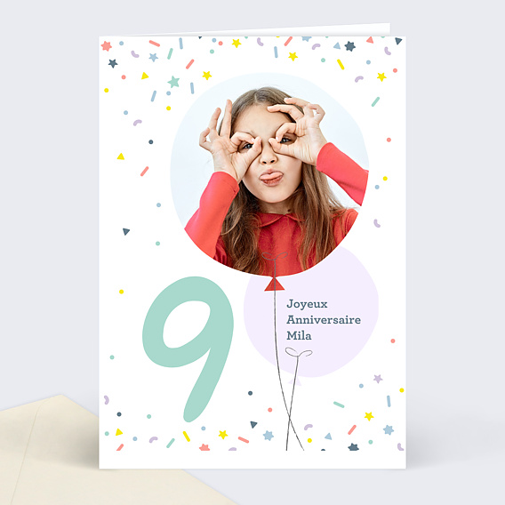 Carte Anniversaire enfant 9 ans