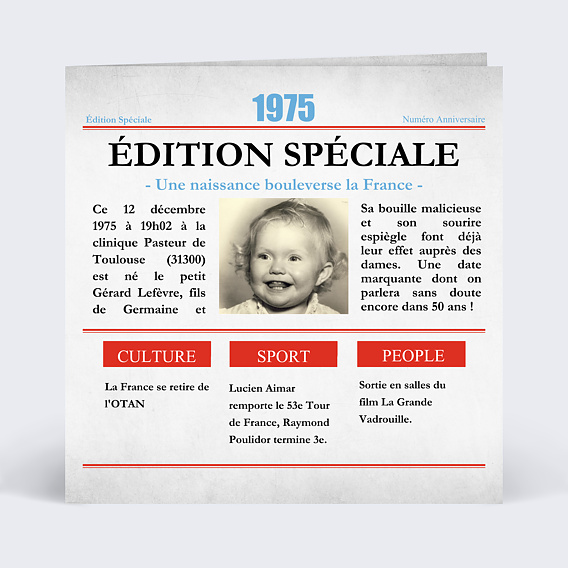 Carte anniversaire 30 ans - Popcarte