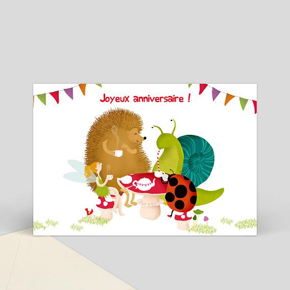 Anniversaire Enfant Carte anniversaire thé chez la fée