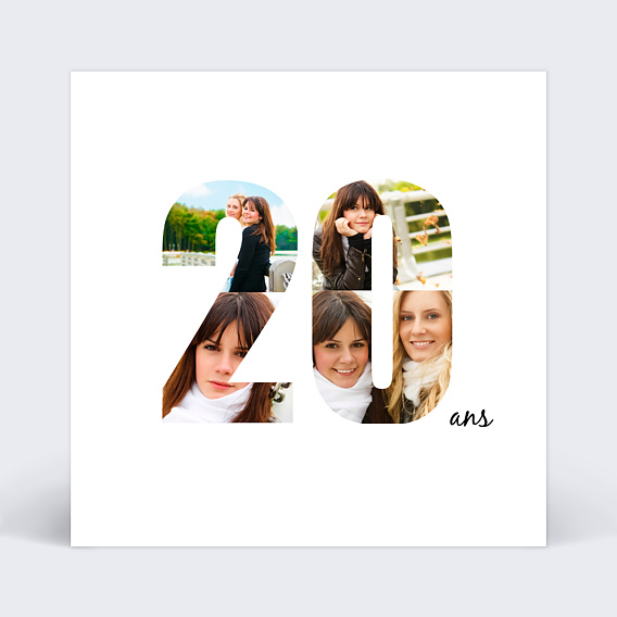 Invitation anniversaire Photos 20 ans