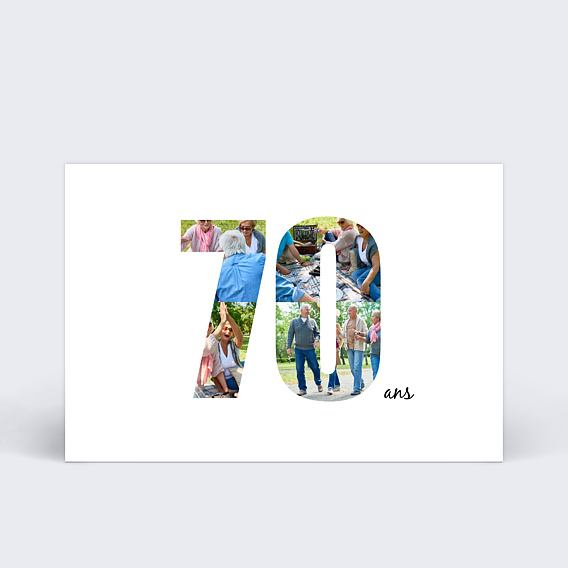 Invitation anniversaire Photos 70 ans