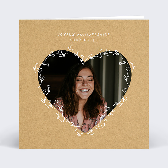 Carte Anniversaire Coeur Fleuri Popcarte Carte Anniversaire Coeur Fleuri Popcarte