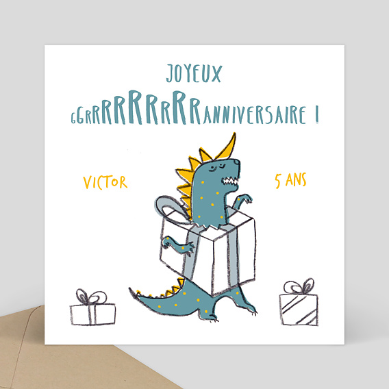 Carte Anniversaire Dinosaure Popcarte
