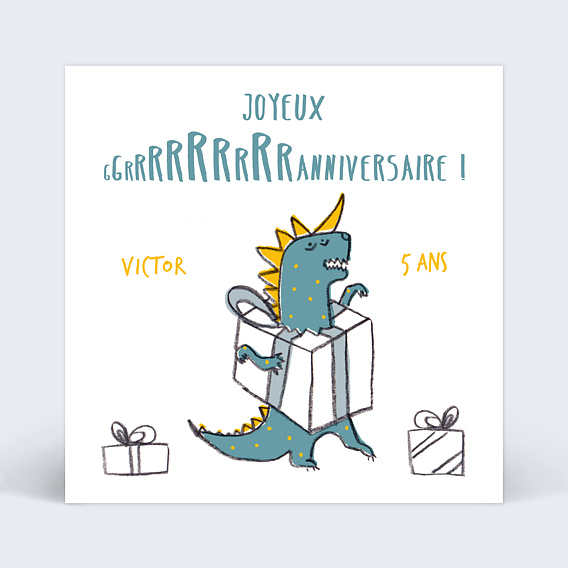 Carte Anniversaire enfant Dinosaure