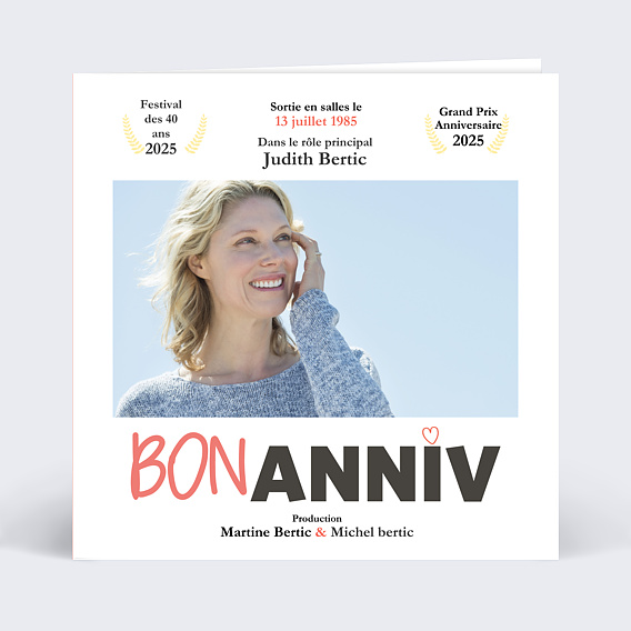 Carte anniversaire adulte Film d'Anniversaire