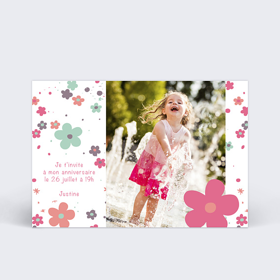 Invitation Anniversaire Enfant Fleurs anniversaire