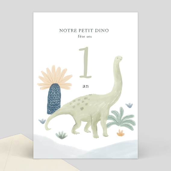 Invitation Anniversaire Bébé Dinosaure 1 an