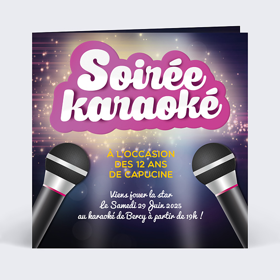 Invitation anniversaire enfant Karaoké