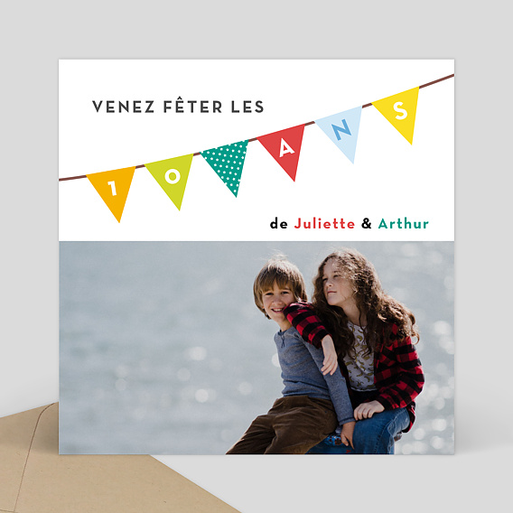 Invitation Anniversaire Enfant Invitation anniversaire enfant avec photo